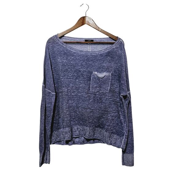 J. Crew 100% Linen Top Women's Size L Purple Boxy Coastal Beach - Picture 2 of 7